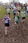 Noah Armitage-Hookes leads during the under-13 boys McCain World Cross country Trials and Inter Counties.